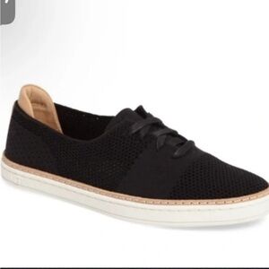 UGG Black Pinkett Low Rise Hyper Weave Lace Sneaker Flat Shoes Casual Size 11